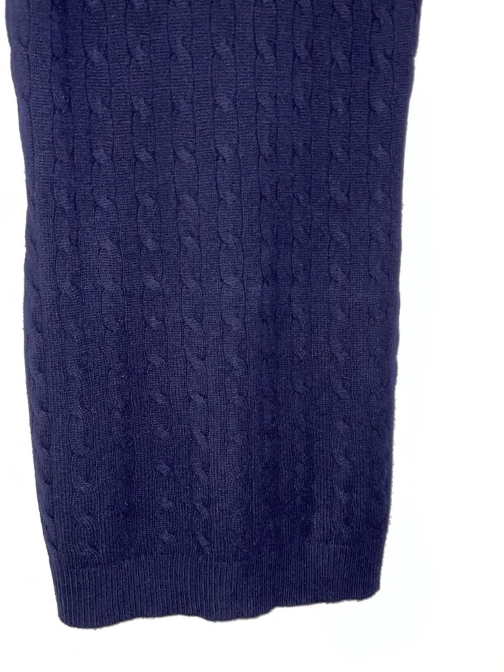 RUGBY Ralph Lauren Sweater Dress XL Cashmere Wool Navy Blue Cable Knit Cowl Neck - Picture 8 of 10